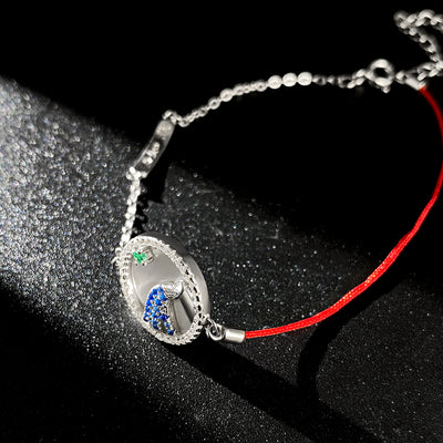 Pulsera Plata S925 Constelación Acuario Esmeralda Minimalista - Image 4