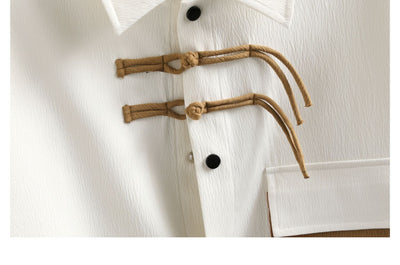 Conjunto de Traje Estilo Chino para Hombre - Camisa Manga Corta y Shorts Verano - Image 16