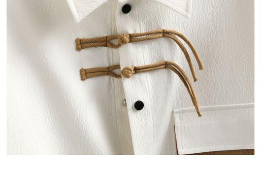 Conjunto de Traje Estilo Chino para Hombre - Camisa Manga Corta y Shorts Verano - Image 16