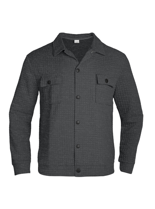 Camisa Tejida Suelta a Cuadros Jacquard para Hombre - Estilo Casual y Profesional - Image 4