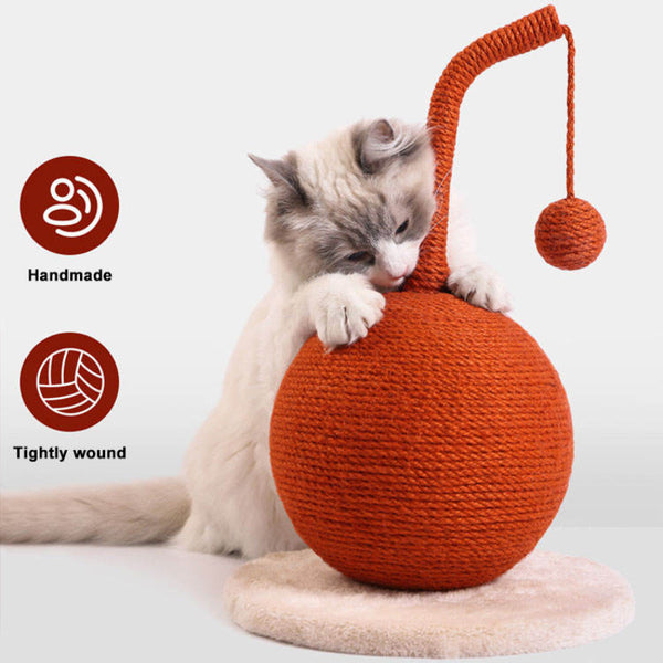 Juguete Interactivo para Gatos - Bola de Frutas con Rascador