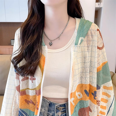 Chamarra Suelta Estilo Coreano de Protección Solar Talla Grande - Image 11