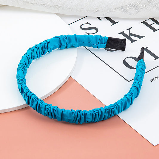 Diadema Plisada de Tela Estilo Retro Francés Versátil para Chicas
