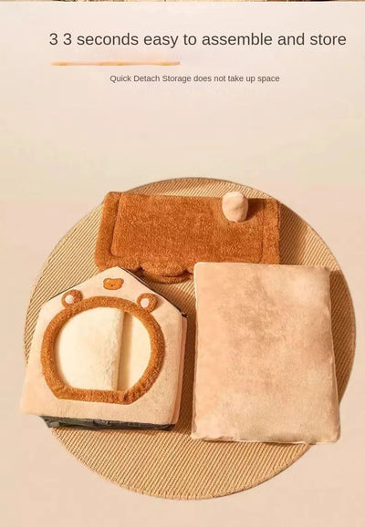 Casa Cama para Mascotas Pequeños - Nido Cálido Desmontable y Lavable - Image 10