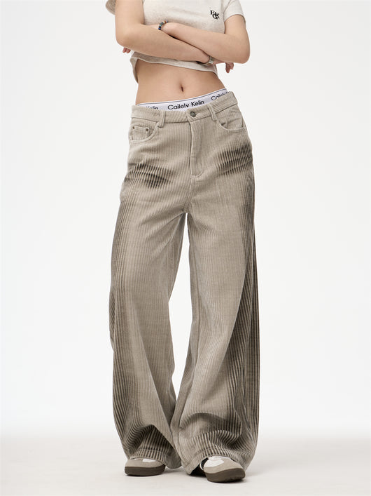 Pantalón Pana Ancho Casual de Pierna Recta - Image 12