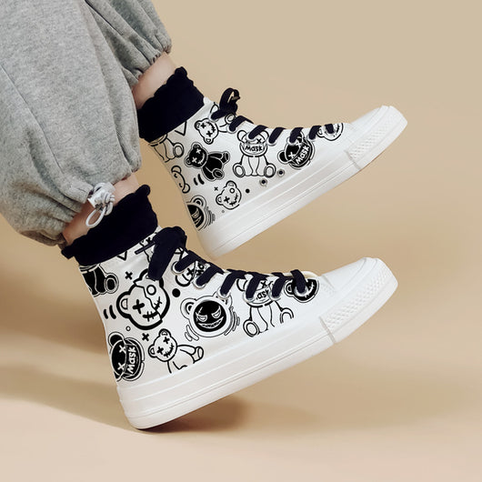Zapatillas Canvas Altas Personalizadas con Diseño Graffiti para Mujer - Image 5