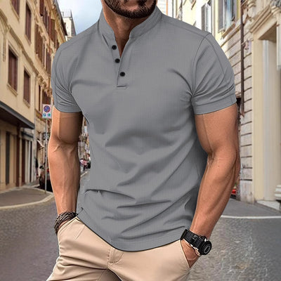 Polo Elegante de Manga Corta con Cuello Alzado - Image 4