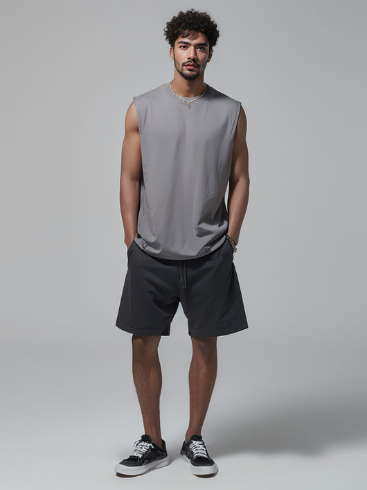 Camiseta Suelta sin Mangas para Hombre - Diseño Liso y Versátil - Image 20