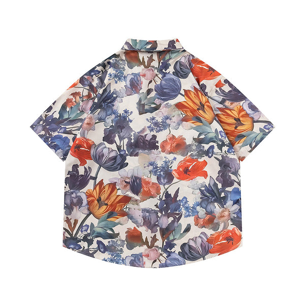 Camisa Estampada para Hombre con Diseño Floral Artístico