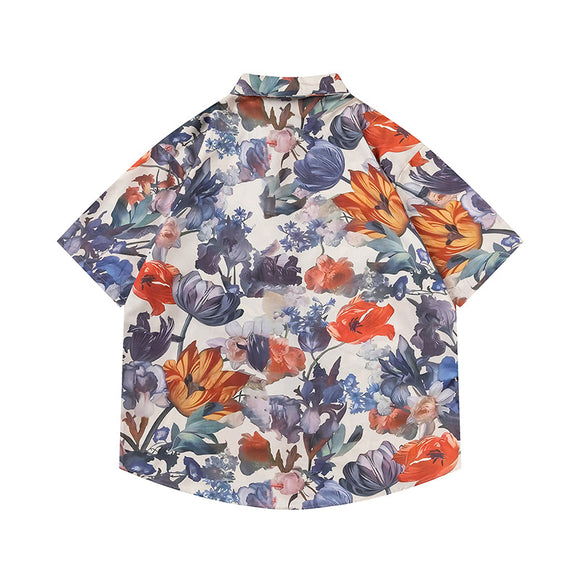 Camisa Estampada para Hombre con Diseño Floral Artístico