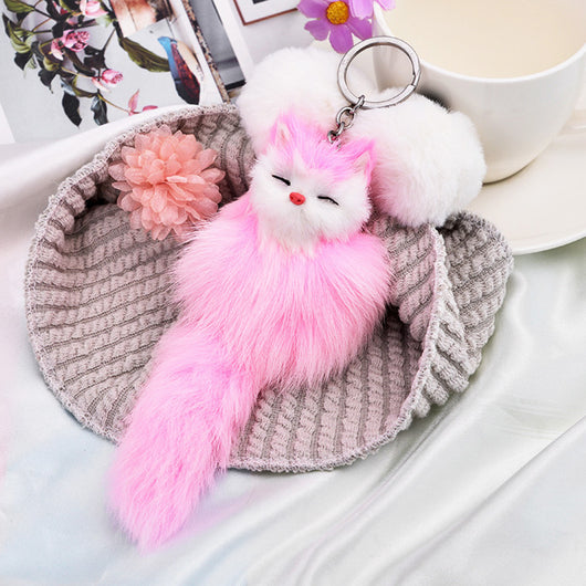 Llavero Zorro Peluche Coreano con Dije para Auto - Regalo Creativo - Image 10