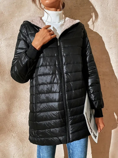 Chamarra Acolchada de Algodón con Forro Polar y Capucha - Image 11