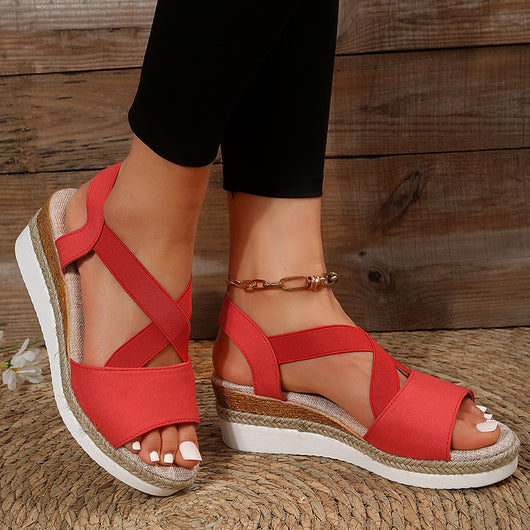 Sandalias Cuña Gladiadora Plataforma Mujer Cómodo Verano - Image 16