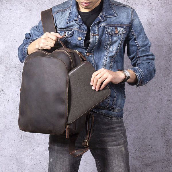 Mochila Vintage de Cuero Genuino - Diseño Minimalista y Funcional