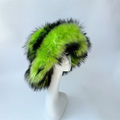 Gorro Punk de Piel de Mapache Grueso - Abrigo Ecológico para Otoño e Invierno - Image 14