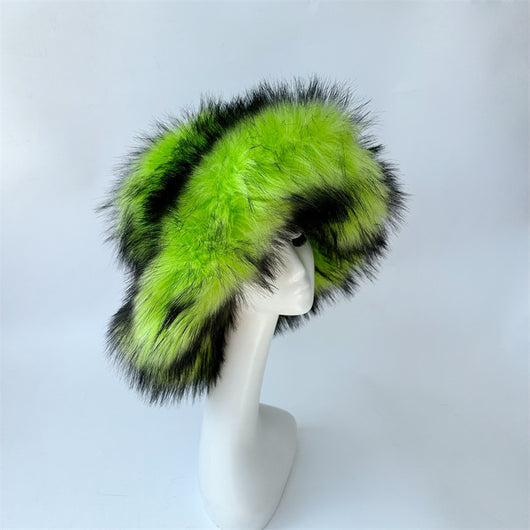 Gorro Punk de Piel de Mapache Grueso - Abrigo Ecológico para Otoño e Invierno - Image 14
