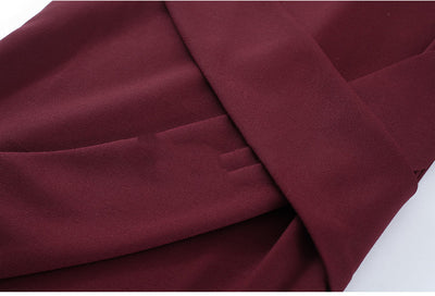 Pantalones Rectos Acampanados con Drapeado Casual - Image 14