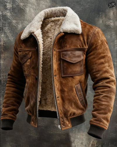 Chaqueta Outdoor Retro para Hombre con Múltiples Bolsillos y Forro Polar - Image 6