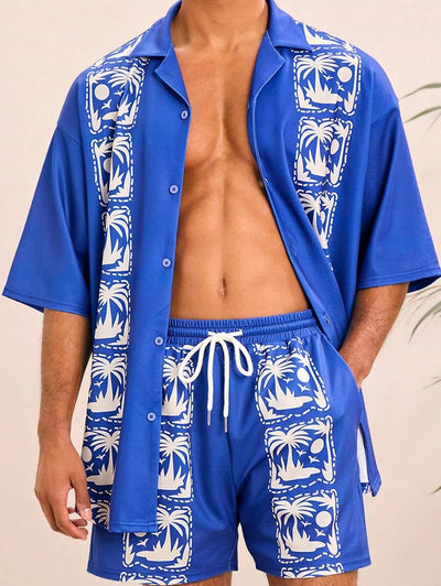 Conjunto Hombre Impresión 3D - Camisa y Shorts Holgados - Image 32