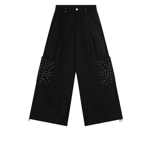 Pantalones Deportivos con Diseño Geométrico y Remaches de Moda Urbana - Image 4