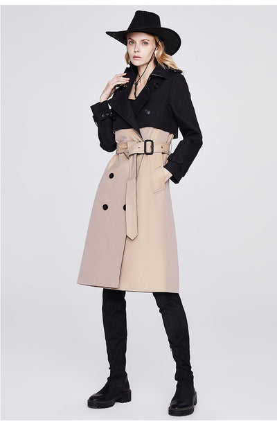 Abrigo Trench Urbano Doble Botonadura con Cordones para Mujer - Estilo Otoño - Image 11
