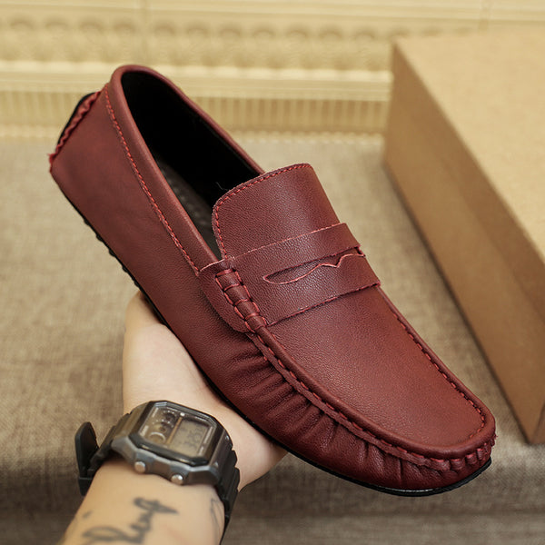 Zapatos Mocasín Beanie de Cuero Británico para Hombre