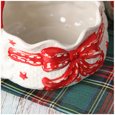 Cesta de Cerámica Pintada a Mano con Papá Noel en Relieve - Image 14