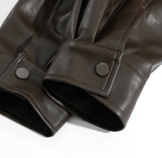 Chaqueta de Cuero Marrón Clásica - Estilo Otoñal Trendy - Image 13