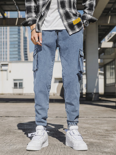 Pantalones Cargo Retro Japoneses Talla Grande Holgados Estilo Casual - Image 10