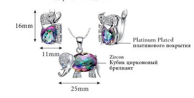 Conjunto de Joyas Elefante con Gemas Multicolores - Image 10