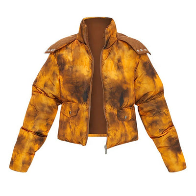 Chaqueta de Algodón Cálida con Estampado y Manga Larga para Mujer - Image 4