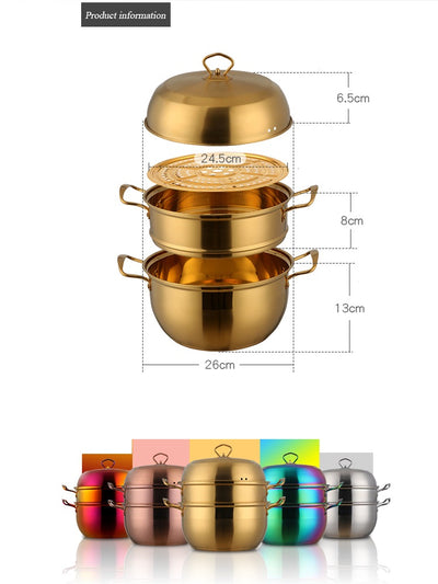 Olla Multiusos de Acero Inoxidable con Capas de Color - Dual para Sopas y Guisos - Image 8