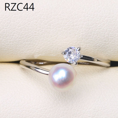 Anillo de Perla Barroca Natural Diseño Luna Platino - Image 32