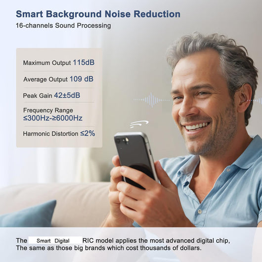 Audífono Recargable con Cancelación de Ruido y Tecnología Bluetooth - Image 13