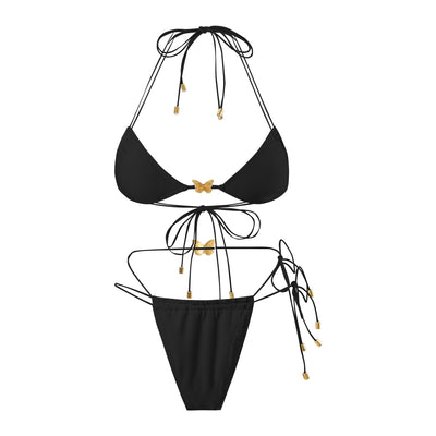 Traje de Baño Triangular con Cordón Elástico y Diseño Mariposa para Mujer - Image 6