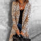 Chaqueta Casual de Algodón con Estampado Leopardo para Otoño e Invierno