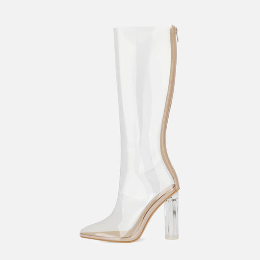 Botas Altas Plataforma Talla Grande Tacón Grueso Punta Redonda para Mujer - Image 3