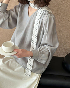Camisa de Diseño Coreano con Cuello Solapa y Manga Larga - Image 11
