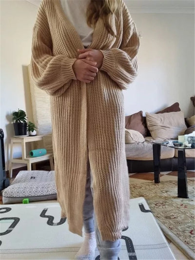 Cardigan Largo Suelto para Mujer - Suéter sin Botones Elegante - Image 10