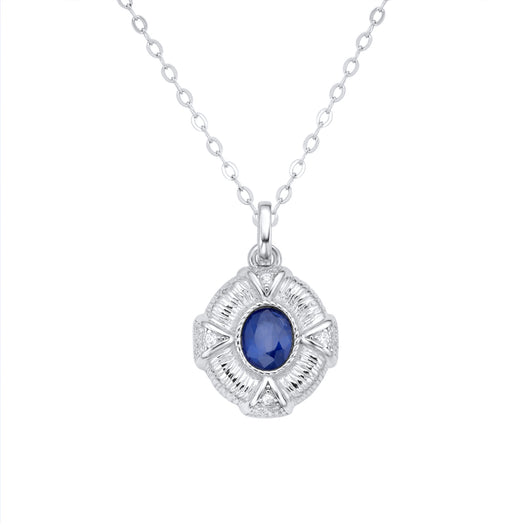 Collar Colgante de Zafiro Retro en Plata S925 - Cadena de Estilo Clásico - Image 10