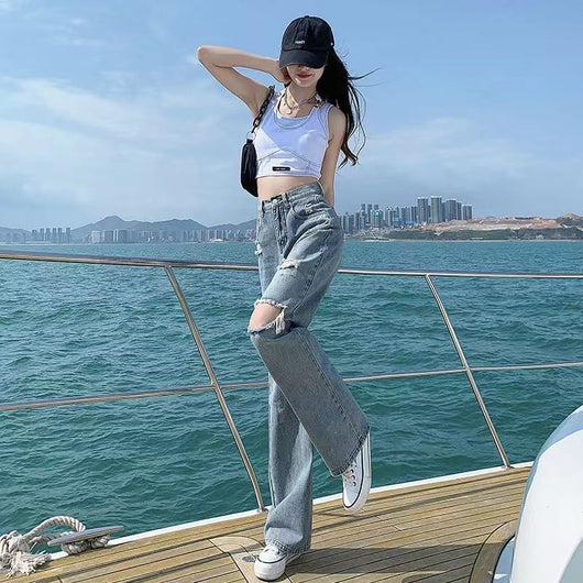 Jeans Rotos de Cintura Alta para Mujer - Image 12