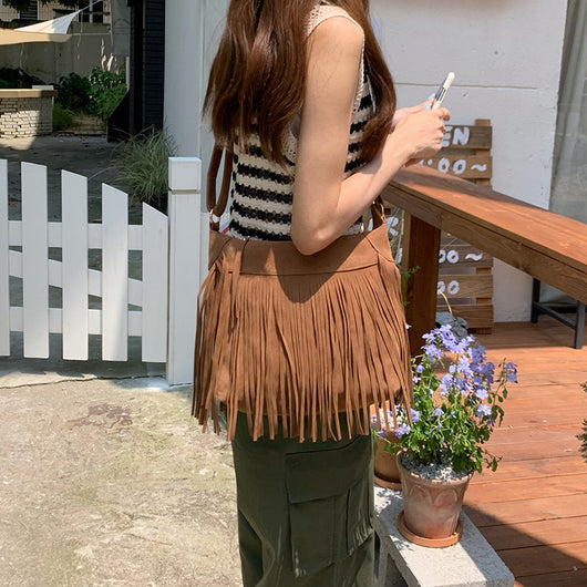 Bolsa Crossbody Retro con Borlas - Diseño Versátil y Minimalista - Image 14