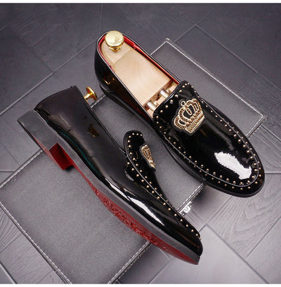 Zapatos de Cuero Slip-On Retro con Punta Elevada para Hombre - Image 13