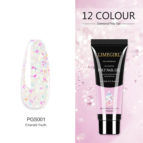 Gel de Extensión de Uñas con Purpurina de 12 Colores - Sin Dolor - Image 19