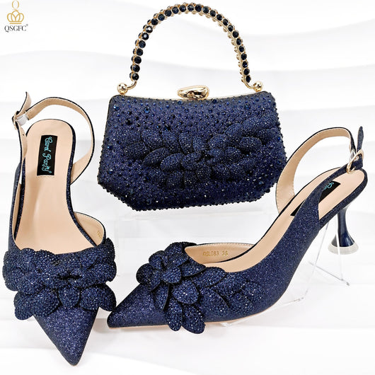 Juego de Zapatos y Bolso para Fiesta Mujer - Tacón Decorativo Hoja Artesanal - Image 13