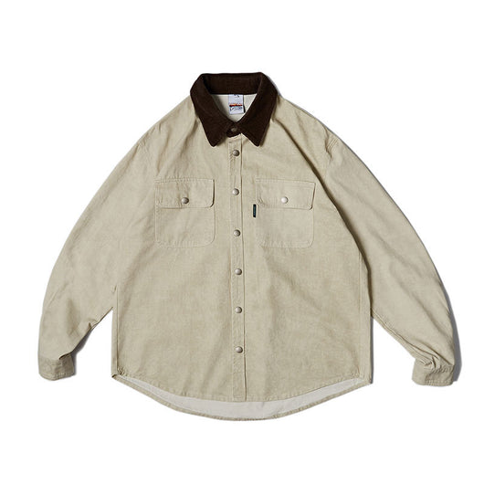 Camisa de Manga Larga Contraste Lavado Vintage para Hombre