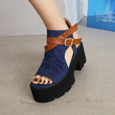 Sandalias de Denim para Mujer con Tira de Anillo y Punta Abierta - Image 11