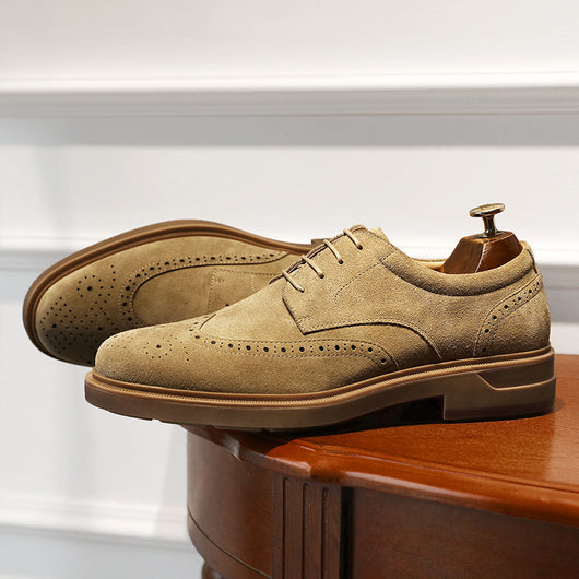 Zapatos de Cuero Ante Grabado Vintage Transpirables para Hombre - Image 2