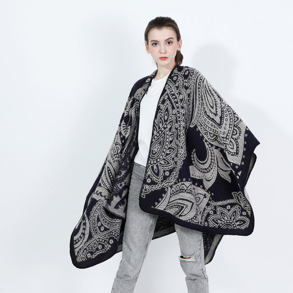 Bufanda Capa de Cachemira para Mujer - Abrigo Versátil Otoño Invierno