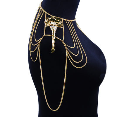 Cadena de Hombro Escorpión Dorado con Diamantes Incrustados - Image 10